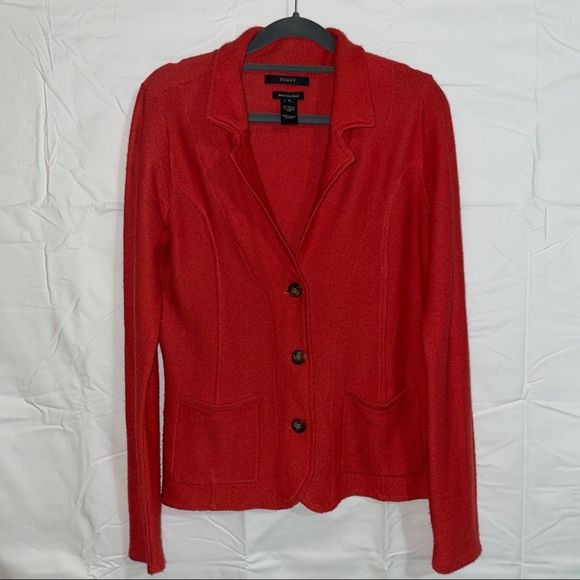 Tahari Sweaters - Tahari Merino Blend Button Up Sweater. Dark Orange Size M